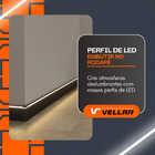 20 Metros Perfil Embutir Rodapé C/ Difusor 1m Fita Led Preto