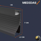 20 Metros Perfil Embutir Rodapé C/ Difusor 1m Fita Led Preto