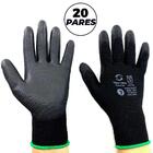 20 Pares Luva De Segurança Ss 1003 Tricotada Acabamento Em Pu