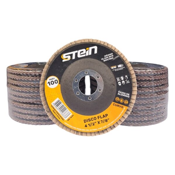 20 Peças Disco Flap Curvo 4.1/2 115mm Metais Ferrosos Grão 10