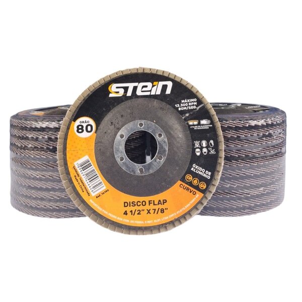 20 Peças Disco Flap Curvo 4.1/2 115mm Metais Ferrosos Grão 80