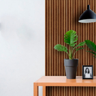 20 Placas Adesivas Painel De Parede Ripado Montável Mdf 50x11