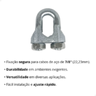 20 Un Grampo P/ Cabo De Aço 7/8" Presilha P/ Cerca Elétrica