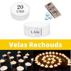 20 Velas Rechaud 4 Horas Lâmparina Recho Luminárinara Branca