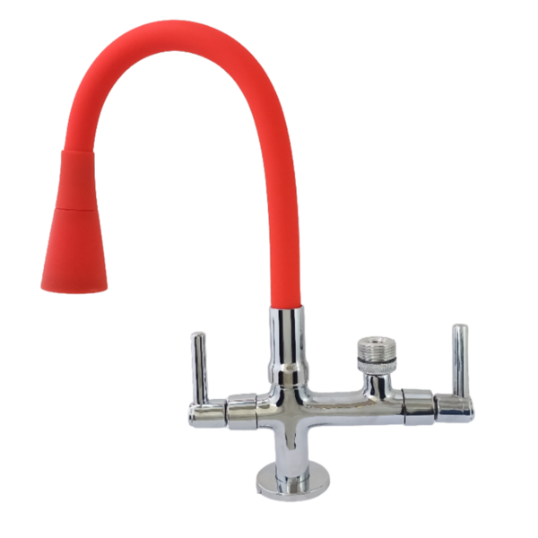 2143 C80 Torneira Bancada Com Tubo Gourmet Vermelho Max P/ Fi