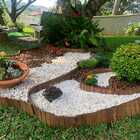 23 Metros Cerca De Madeira Rústico Limitador De Grama 8cm