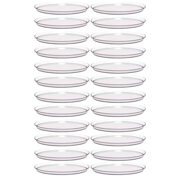24 Bandejas Redonda 28cm Glassy Crippa Transparente Servir Re