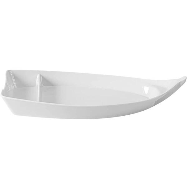24 Barcas Melamina Branca Para Sushi Sashimi Profissional Re