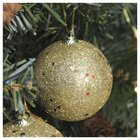 24 Bolas Enfeite Natalino Árvore Natal Dourado Glitter 70mm