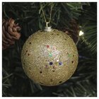 24 Bolas Enfeite Natalino Árvore Natal Dourado Glitter 70mm