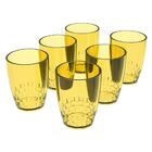 24 Copos Crippa 300ml Plástico Amarelo Água Suco Refrigerante