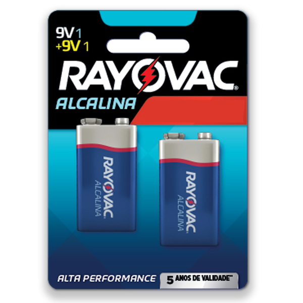 24 Pilhas Bateria 9v Alcalina Rayovac 12 Cartelas
