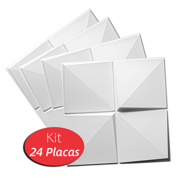 24 Placas Revestimento 3d Parede 0,5mm Cozinha 50x50cm Cubos