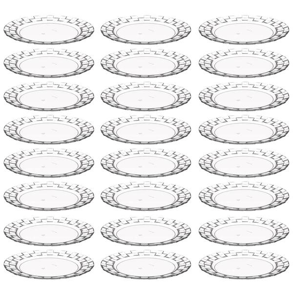 24 Pratos Médios Transparente Crippa Para Servir Sobremesa Do