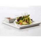 24 Pratos Quadrados Rasos Em Porcelana 16x16cm Brancos Restau