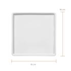 24 Pratos Quadrados Rasos Em Porcelana 16x16cm Brancos Restau