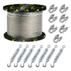 250 M Cabo De Aço Galvanizado 1/8 + 60 Grampos + 30 Esticador