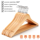 25 Cabides De Madeira Claro Marfim De Alta Qualidade