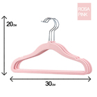 25 Cabides Veludo Infantil Antideslizante Slim Rosa Premium