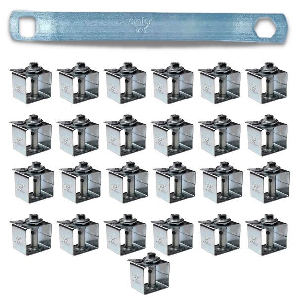 25 Catracas Esticar Arame + Chave Para Catraca