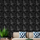 25 Placa Pvc 3d Mini Dakar Revestimento De Parede Preto 50cm