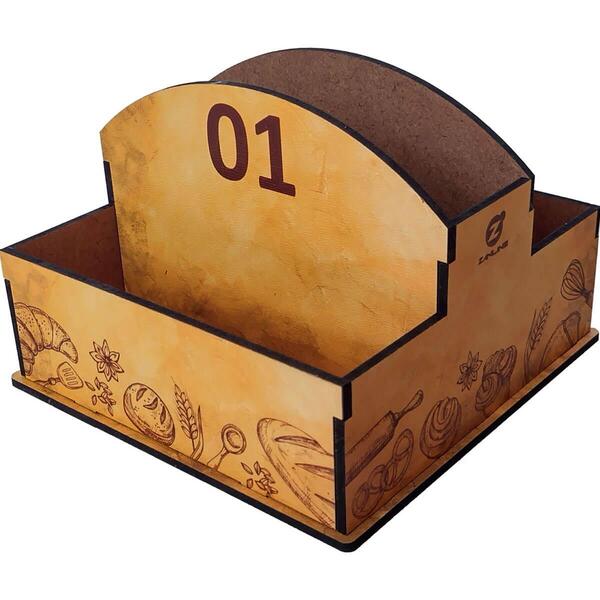 25 Porta Guardanapos E Sachês De Mesa Mdf Pães Para Padaria C