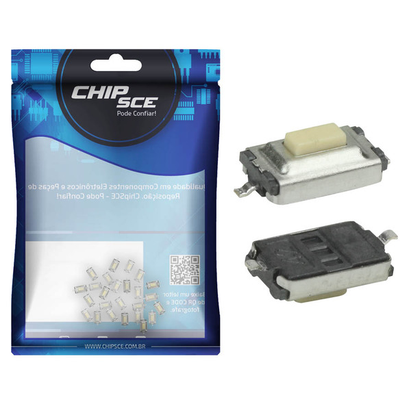 25x Chave Táctil Smd 3 X 6 X 2,5 Mm 2 Terminais Kfc-a06