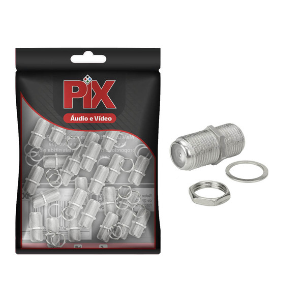 25x Emenda Tipo F Fêmea X Fêmea Cabo Coaxial Rg59 Rg6 - Pix