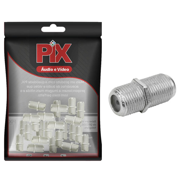 25x Emenda Tipo F Fêmea X Fêmea Cabo Coaxial Rg59 Rg6 - Pix