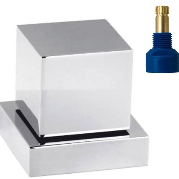 2 Acabamento Registro Quadrado Cromado + Conversor Fabrimar