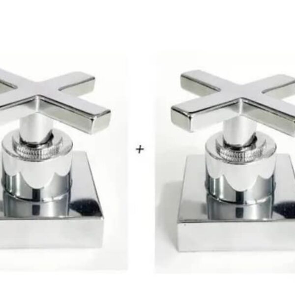 2 Acabamentos Gourmet Registro Cruzeta Quadrado Metal 3/4 Pad