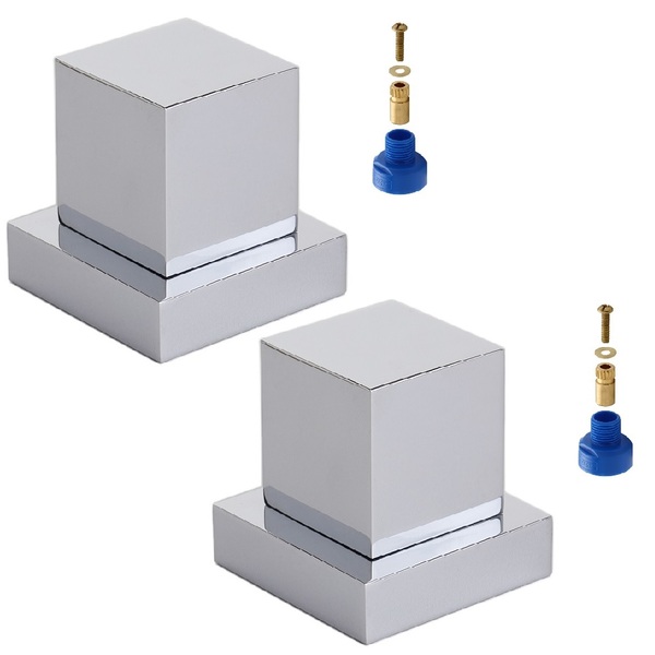 2 Acabamentos P/ Registro Quadrado 1/2-3/4 + Adaptador Docol