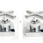 2 Acabamentos Registro Cruzeta Quadrado Metal Luxo 3/4 Padrão