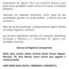 2 Acabamentos Registro Quadrado 3/4 Padrão Deca Metal Preto