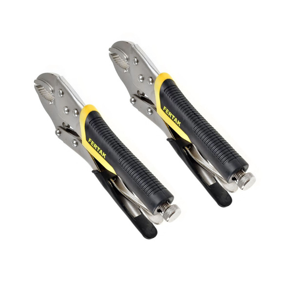 2 Alicates De Pressão Boca Curva Regulagem Cabo Emborrachado