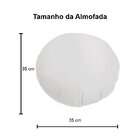 2 Almofadas Redondas Em Veludo Com Ziper Bege