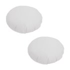 2 Almofadas Redondas Em Veludo Com Ziper Branco