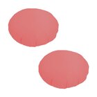 2 Almofadas Redondas Em Veludo Com Ziper Rosa Coral