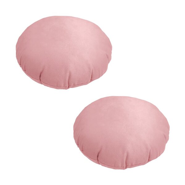 2 Almofadas Redondas Em Veludo Com Ziper Rose