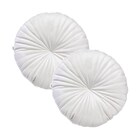 2 Almofadas Redondas Rendy Em Veludo 40 Cm Branco