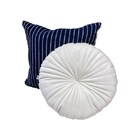 2 Almofadas Redondas Rendy Em Veludo 40 Cm Branco