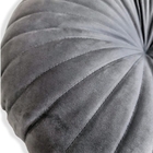 2 Almofadas Redondas Rendy Em Veludo 40 Cm Cinza Claro