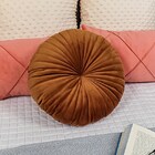 2 Almofadas Redondas Rendy Em Veludo 40 Cm Terracota