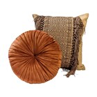 2 Almofadas Redondas Rendy Em Veludo 40 Cm Terracota