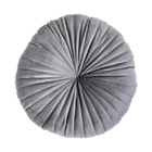 2 Almofadas Redondas Rendy Em Veludo Cinza Claro