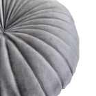 2 Almofadas Redondas Rendy Em Veludo Cinza Claro