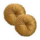 2 Almofadas Redondas Rendy Em Veludo Mostarda