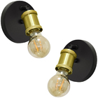2 Arandelas Articulada Nordic Spot Preto/dourado + Lamp. A60