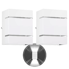 2 Arandelas Externa 2 Frisos Foco Fachos Parede Muro Branco