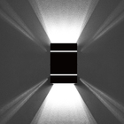 2 Arandelas Externa 2 Frisos Foco Fachos Parede Muro Preto